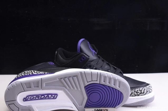 Kick Theory Retro 3 Court Air Purple Black Jordan CT8532-050 0724